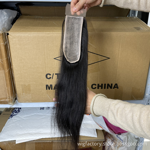 Cuticle Aligned Hair lace closures,bone straight hair with closure,silk base 2x6 closure